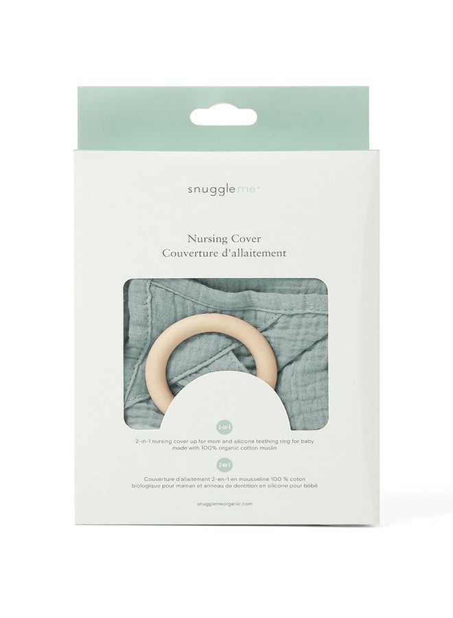 snuggle me® Nursing Cover - 100% Organic Cotton Muslin Nursing Cover Up for Breastfeeding with a BPA-Free Silicone Teether Ring, Ultra-Soft & Lightweight (33.5″ × 39.4″) - Image 2